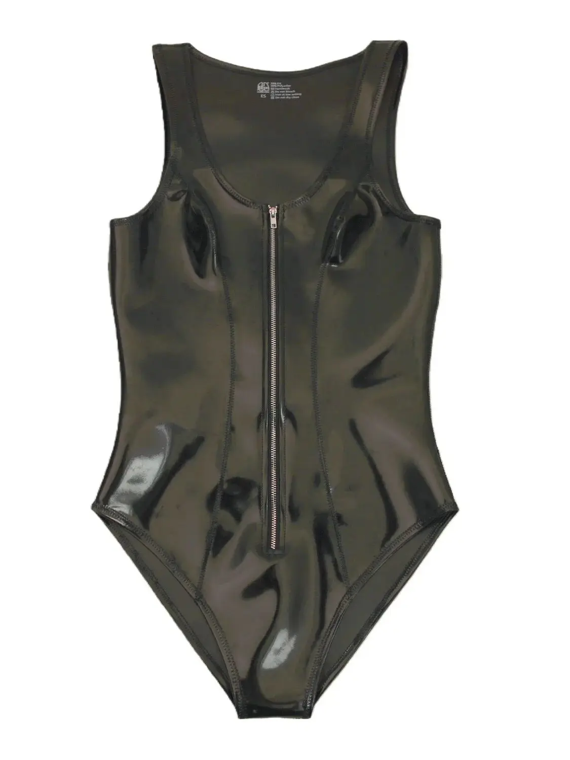 XS-4XL Double Sided PU Leather Tank Top Wet Look PVC Bodysuit Tights Faux Latex Waterproof Body Teddies Leotard Swimsuit Catsuit
