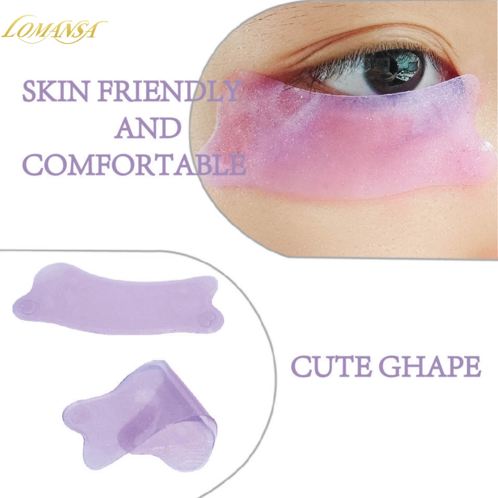 Lomansa réutilisable 1 paire ours collante coussinets pour les yeux coussinet de levage de cils Extension de cils Super collant sous les yeux Gel Patch santé outil de beauté