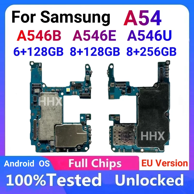 For Samsung Galaxy A54 A546B A546E A546U Unlocked Motherboard Android System Logic Board Full Chip Mainboard Tested Good Working