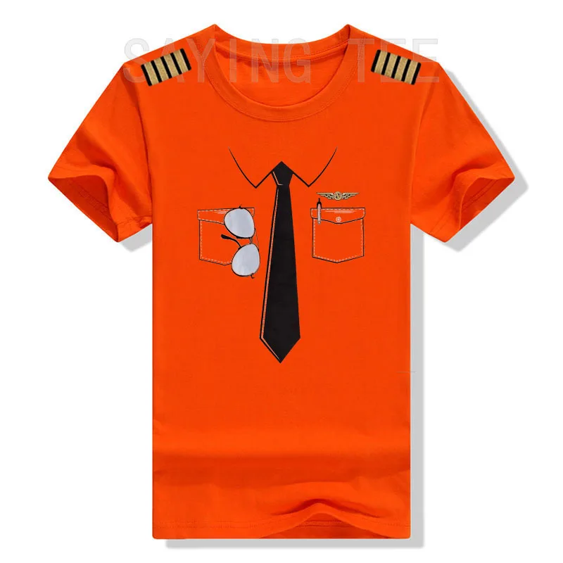 Das Pilotenuniform-T-Shirt, Y2k Flugzeug-Flieger ‌ Grafische Kleidung, Persönlichkeits-T-Shirts aus weicher Baumwolle, Geschenke für Flugzeugpiloten – Detail 6