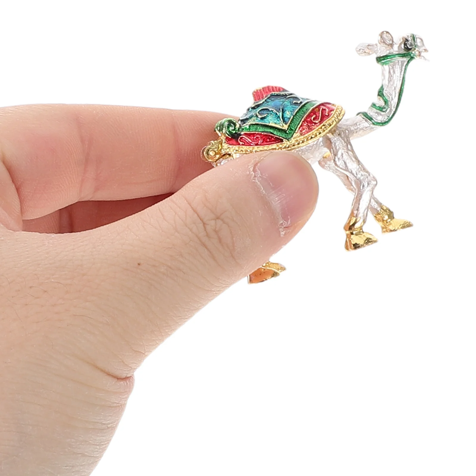 

Camel Jewelry Box Small Decorative Metal Keepsake Case Earring Holder Ring Organizer Compact White Ornament Storage Box Vintage