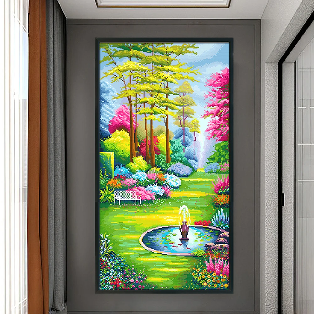 

Набор для вышивания крестиком «Тайный сад» с принтом, 50x90 см, DIY, 11CT, нитки для рукоделия (А)