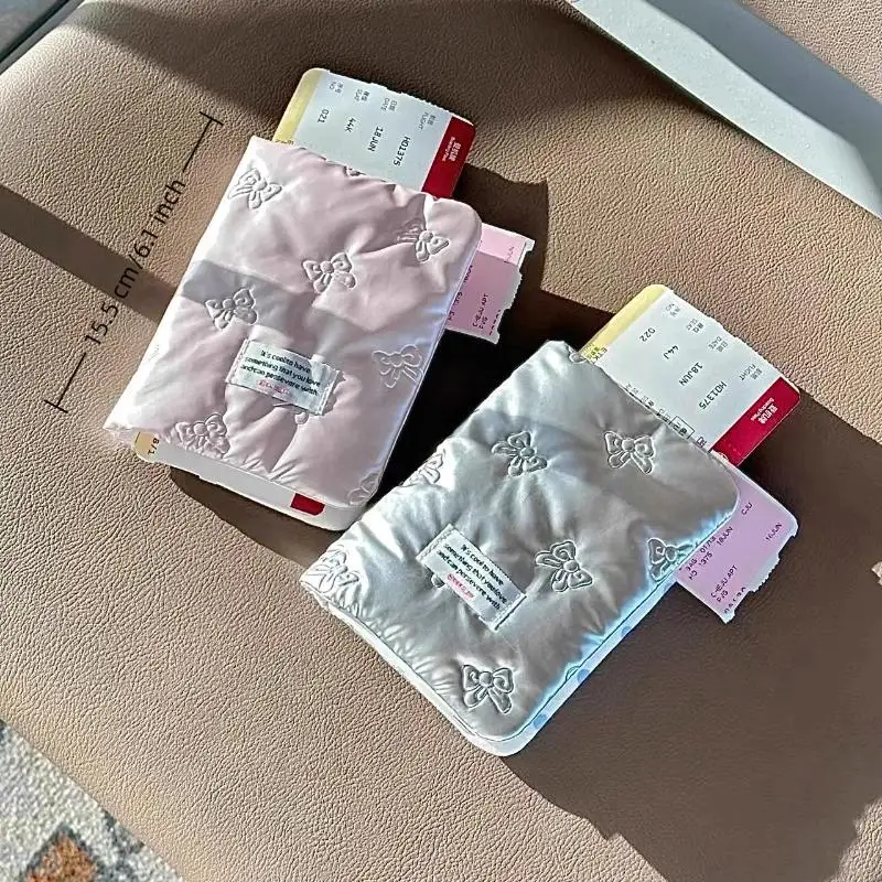 Kreative Passhülle in Pink und Silber, PU, Multifunktions-Passhülle für Zertifikate, mit Schleife, Diebstahlschutz, Kartenhalter – Detail 6