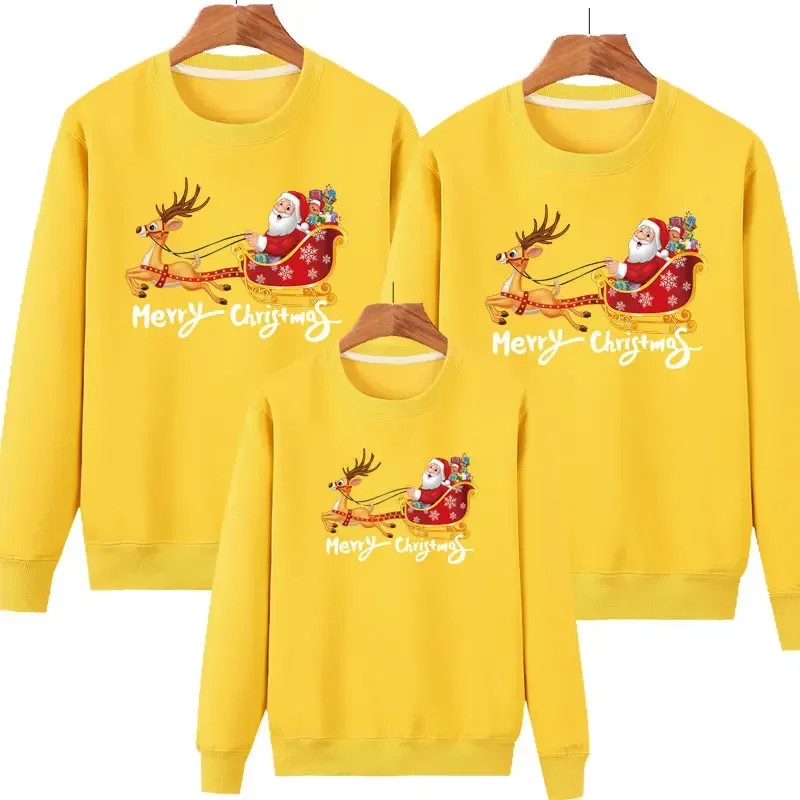 Fashion Christmas Sweaters High Quality Sweatshirt Tops Christmas Pajamas Family Mother Baby Daughter Cotton Matching Clothes