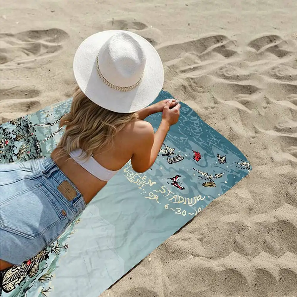 Band G-Grateful D-Dead Anime Beach Swimming Towel Soft Absorbent Washcloth Children's Gifts for Kids Travel Camping Gym