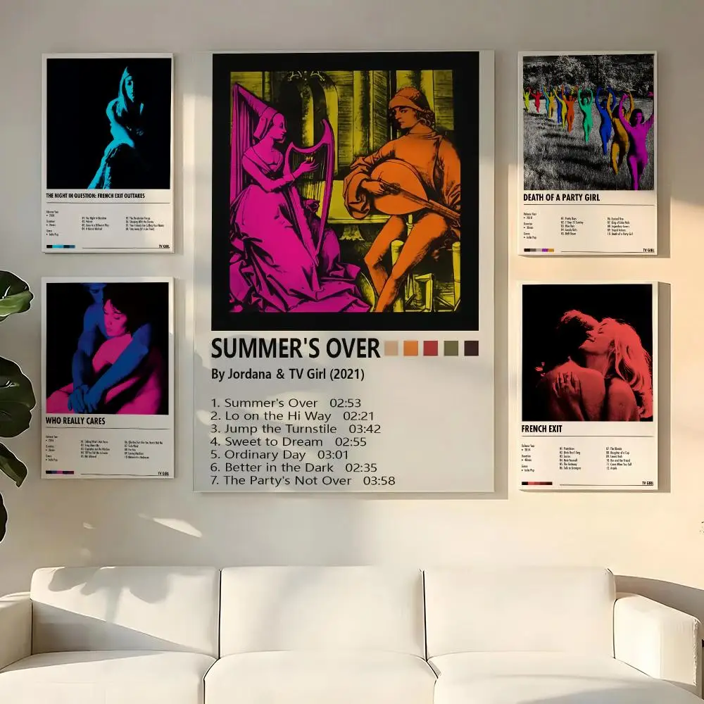 Classic Singer T-TV Girl Album Cover Painting Calligraphy Wooden Framed Canvas Poster Wall Art HD Waterproof Print Home Decor