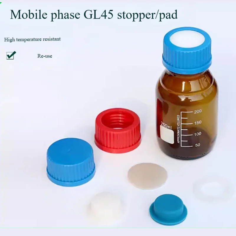

5 шт. синих резиновых пробок GL45 для бутылок, силиконовые пробки с большой головкой, анаэробные пробки для мобильных фазовых бутылок