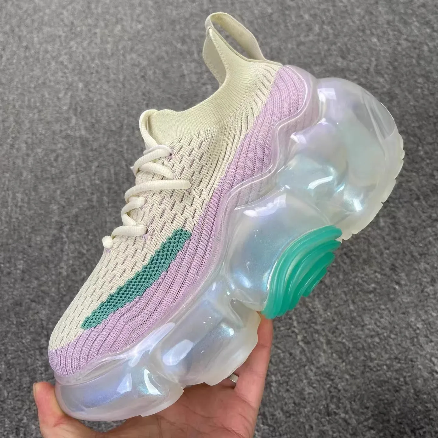 

2025 New Japanese Air Cushion Thick Bottom Women's Sports Shoes Woven Mesh High Top Jelly Casual Sports Shoes High Quality Y2K