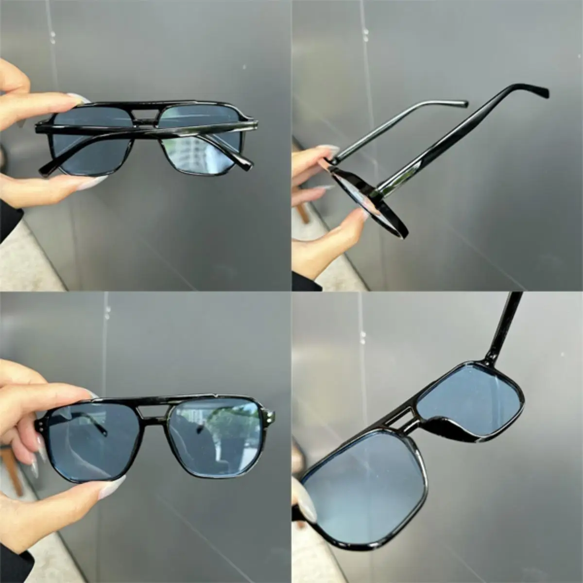 2025 New Trendy Women Sunglasses UV400 Sunshades Anti-Ultraviolet Unisex Eyeglasses Elegant Double Beam Pilot Lense image 4