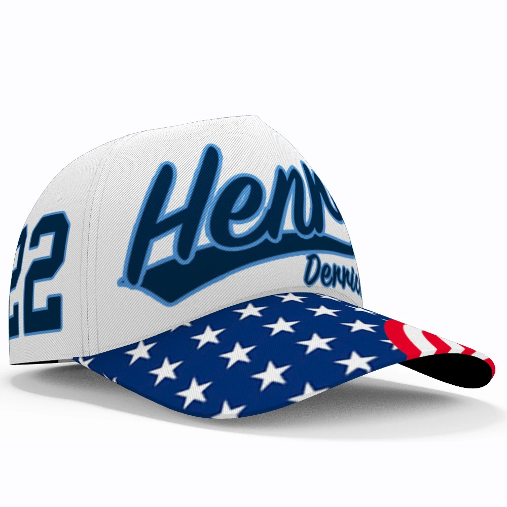 

American Baseball Caps Free Custom Name Number Team Football Henry Usa Hat Travel Derrick Us Game 22 United States Headgear