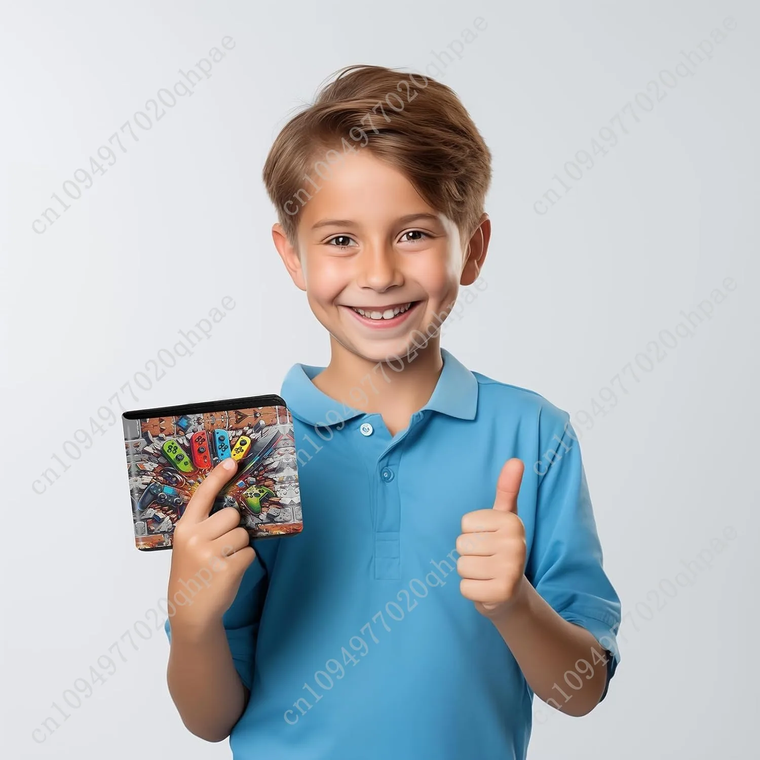 Kids Wallet for Boys, Cool Wallets for Teen Son Ages 4 5 6 7 8 9 10 11 12 13 14 15 16, Leather Bifold Purse for Kid, Christmas B