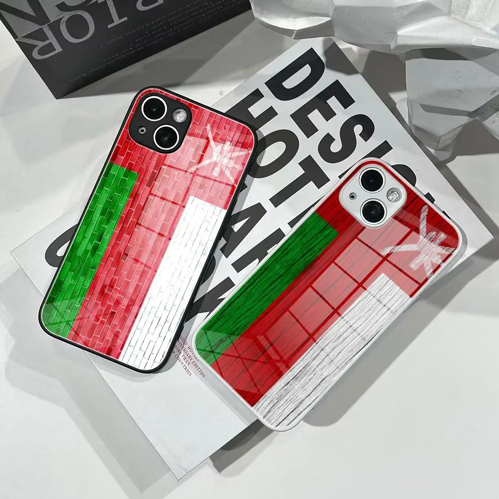 

oman flag Phone Case Tempered Glass For IPhone 16 15 Pro Max 14 13 12 Mini Plus Samsung S24 S23 Ultra phone case