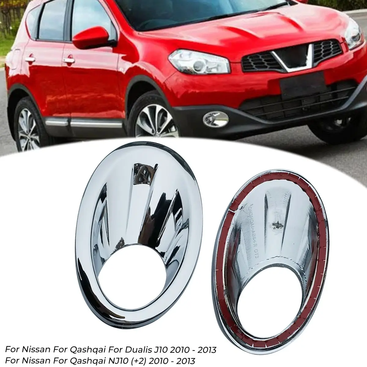 

2Pcs Car Front Fog Light Lamp Cover Trim Foglight Frame Chrome Accessories For Nissan Qashqai Dualis J10 NJ10 2010 2011 2013