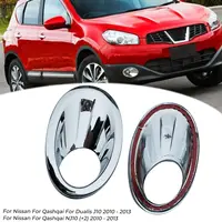 2 uds luz antiniebla delantera de coche cubierta de lámpara embellecedora marco de luz antiniebla accesorios cromados para Nissan Qashqai Dualis J10 NJ10 2010 2011 2013