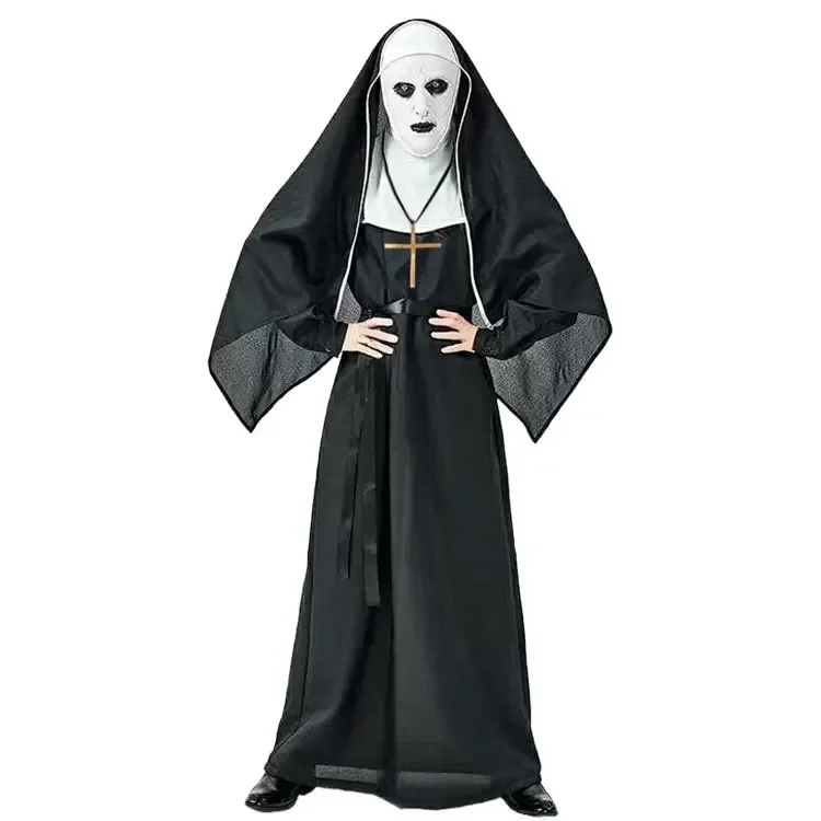 Kostium zakonnicy na Halloween dla kobiet Straszne sukienki Cosplay Mary Priest