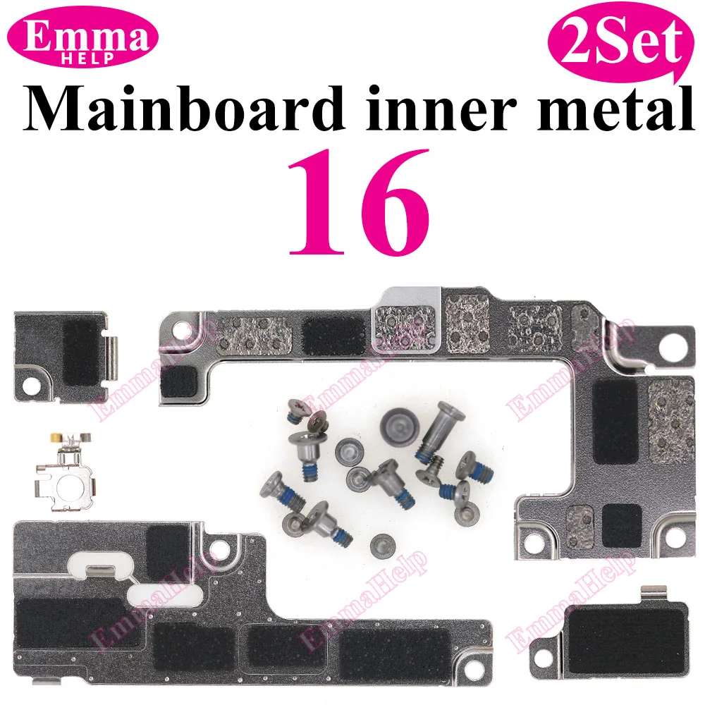 2 Zestawy Wewnętrznych Metalowych Elementów Płyty Głównej + Śrubki Do iPhone 16 Plus 17 15 14 Pro Max Uchwyt Mocujący Klips Osłona Baterii LCD Śruba Płytka — zdjęcie produktu 4