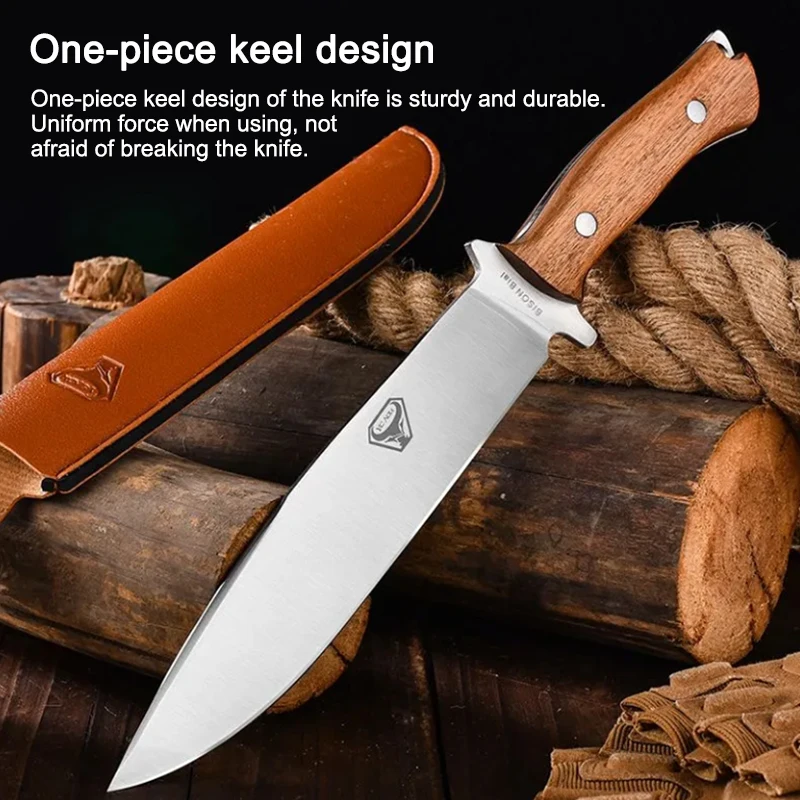 Outdoor Straight Knife Portable Scabbard Fruit Knife Camping Portable Knife Outdoor Stainless Steel Knife