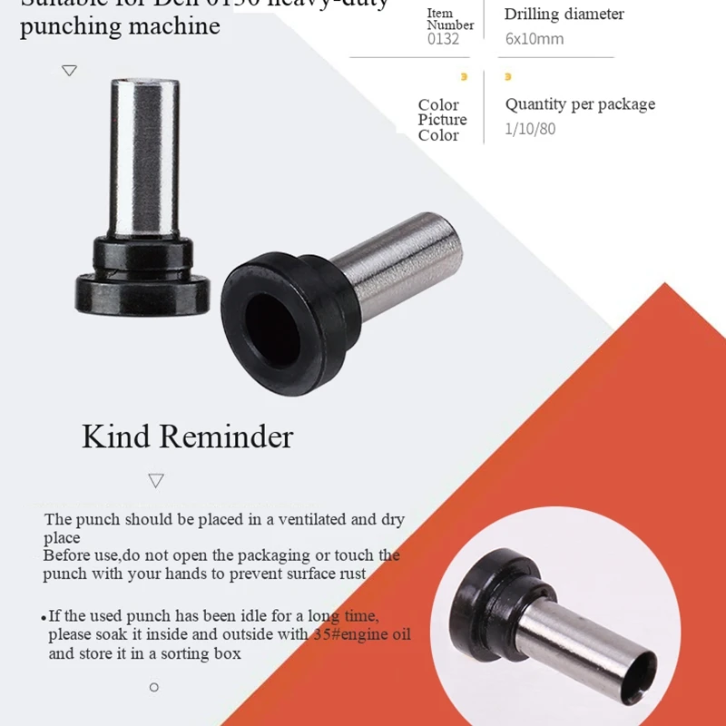 2 PZ/CARD Deli 0132 Ufficio Punch Trapano Punzone Spille 6x10mm Accessori Per Punzonatura 6mm Foro 10mm Profondità Punzonatrice Trapano Per 0130 Punch Pesante