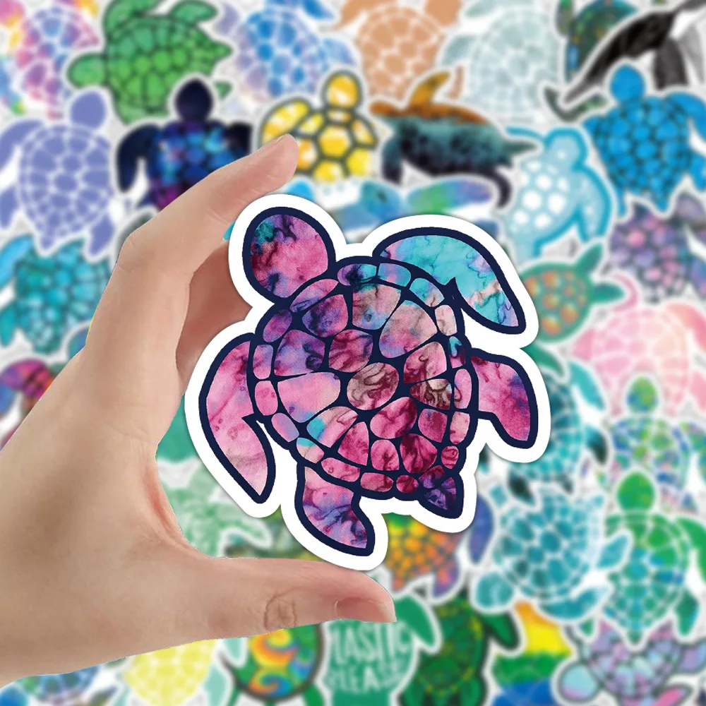 50/100Pcs INS Novelty Cartoon Sea Turtle Stickers PVC Waterproof Stickers Decals For Kids Boys Girls Toys Gifts