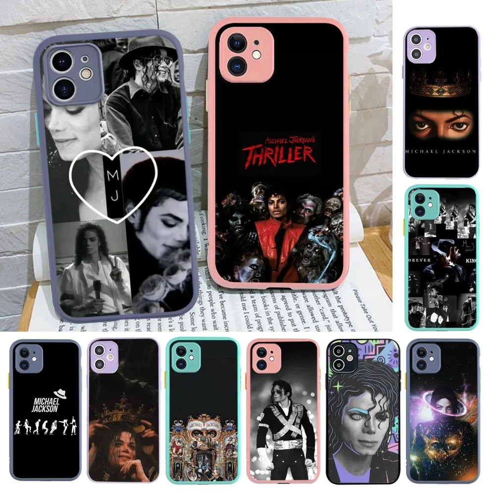 American Singer M-Michael J-Jackson Phone Case for iPhone 14 11 12 13 Mini Pro Max 8 7 Plus X XR XS MAX Translucent Matte Cover