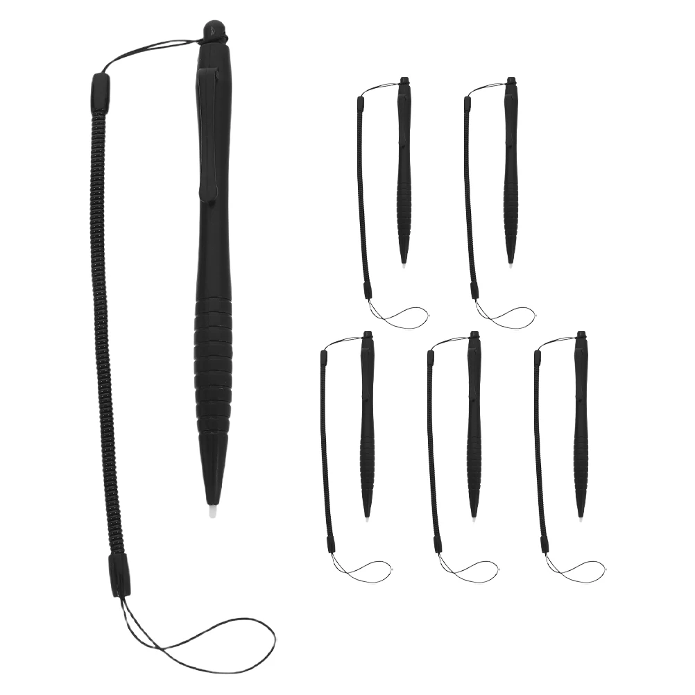 

6pcs Resistive Screen Stylus Precision Touch Anti Lose Lanyard Elastic Strap Holder Pen Clip Tablet Stylus Writing Tool