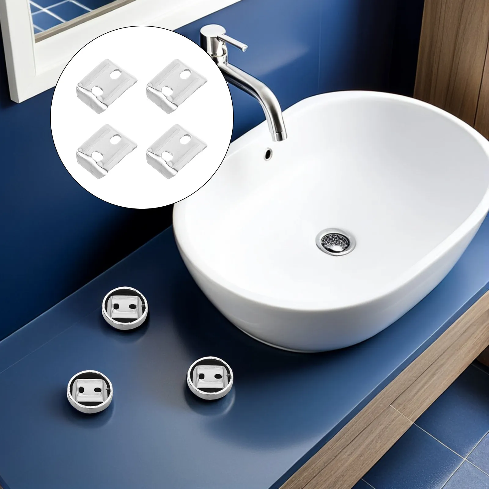 

4Pcs Bathroom Towel Bar Base Rectangular Spacers 32x24mm Hole Spacing 15Mm Stainless Steel Mounting Hardware Toilet Roll Holder
