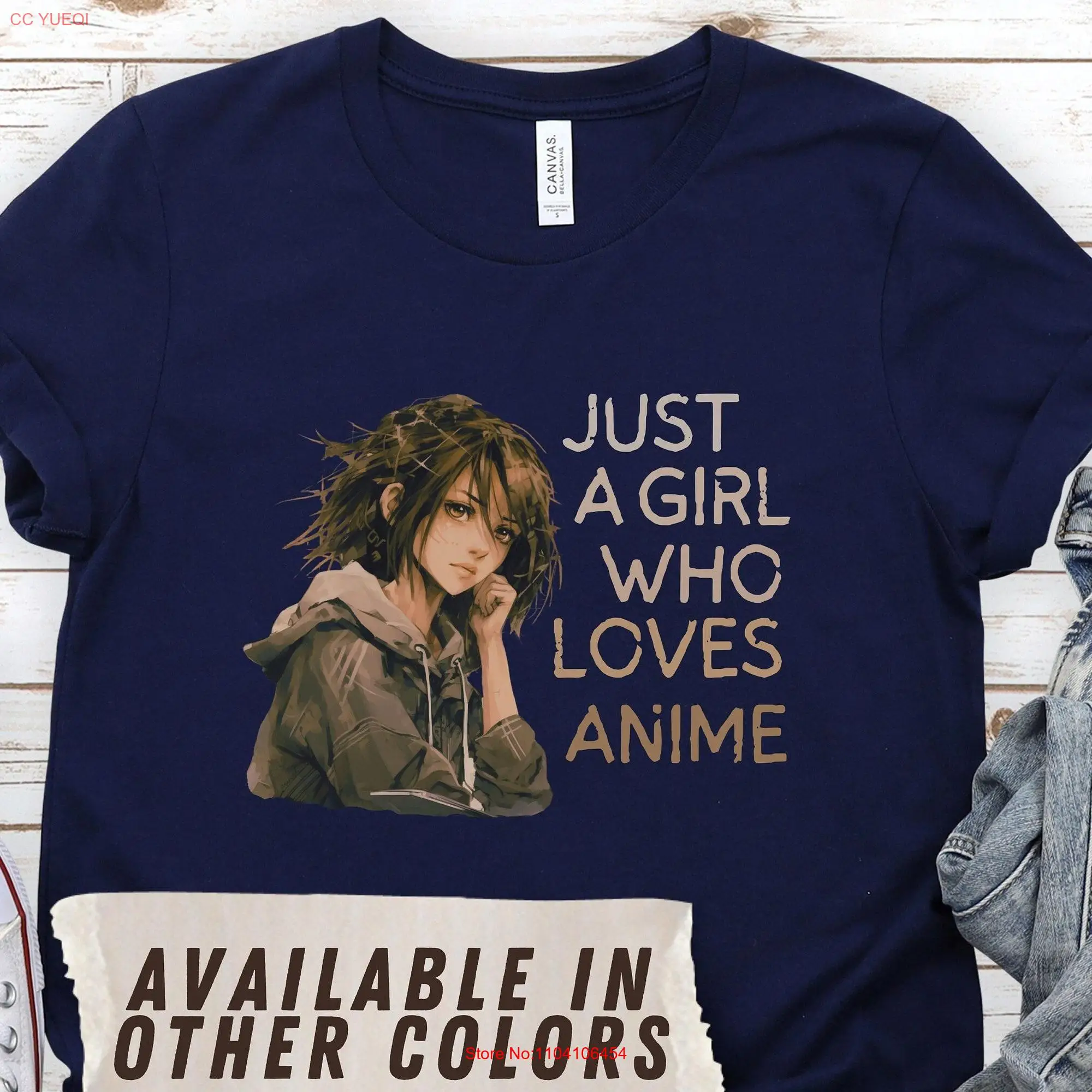 Just A Girl Who Loves Anime T Shirt Womens Manga Japanese Cartoon Lover for Femal Friend long or short sleeves