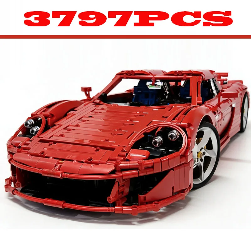 MOC-131400 Red Open-top Supercar Building Blocks Model 3797Pcs Roadster Sports Car Brick Assembly Hobby Toy