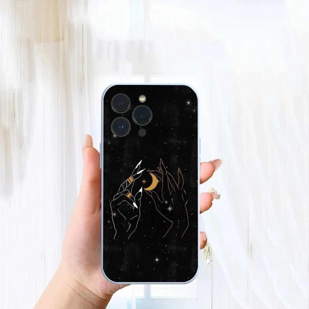 Art C-Celestial H-Hands Art Print Phone Case For iPhone 14 13 12 11 Pro Max XS Max X XR 7 8 Plus Mini Blue TPU material