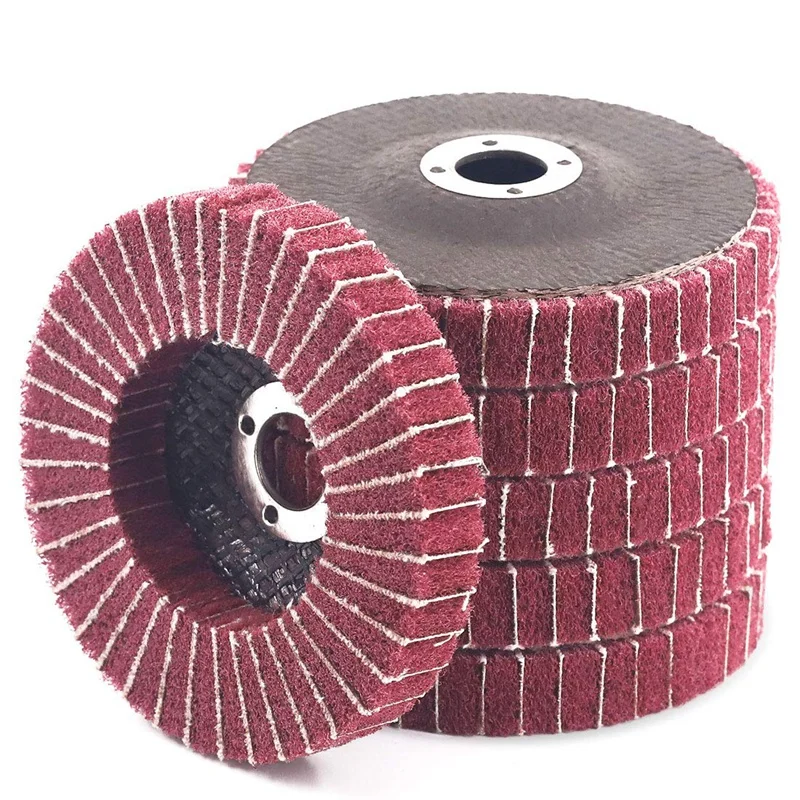 

6PCS 4 Inch 240 Grit Red Nylon Fiber Flap Discs With Sandpaper,Perfect For Paint Remove & Stainless Steel Tube Polishing