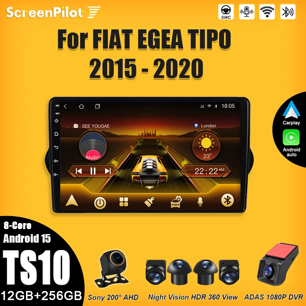 

Android 15 For FIAT EGEA TIPO 2015 - 2018 Car Radio Multimedia Video Player 2 din Carplay Intelligent System DSP Wifi 5G 8 Core