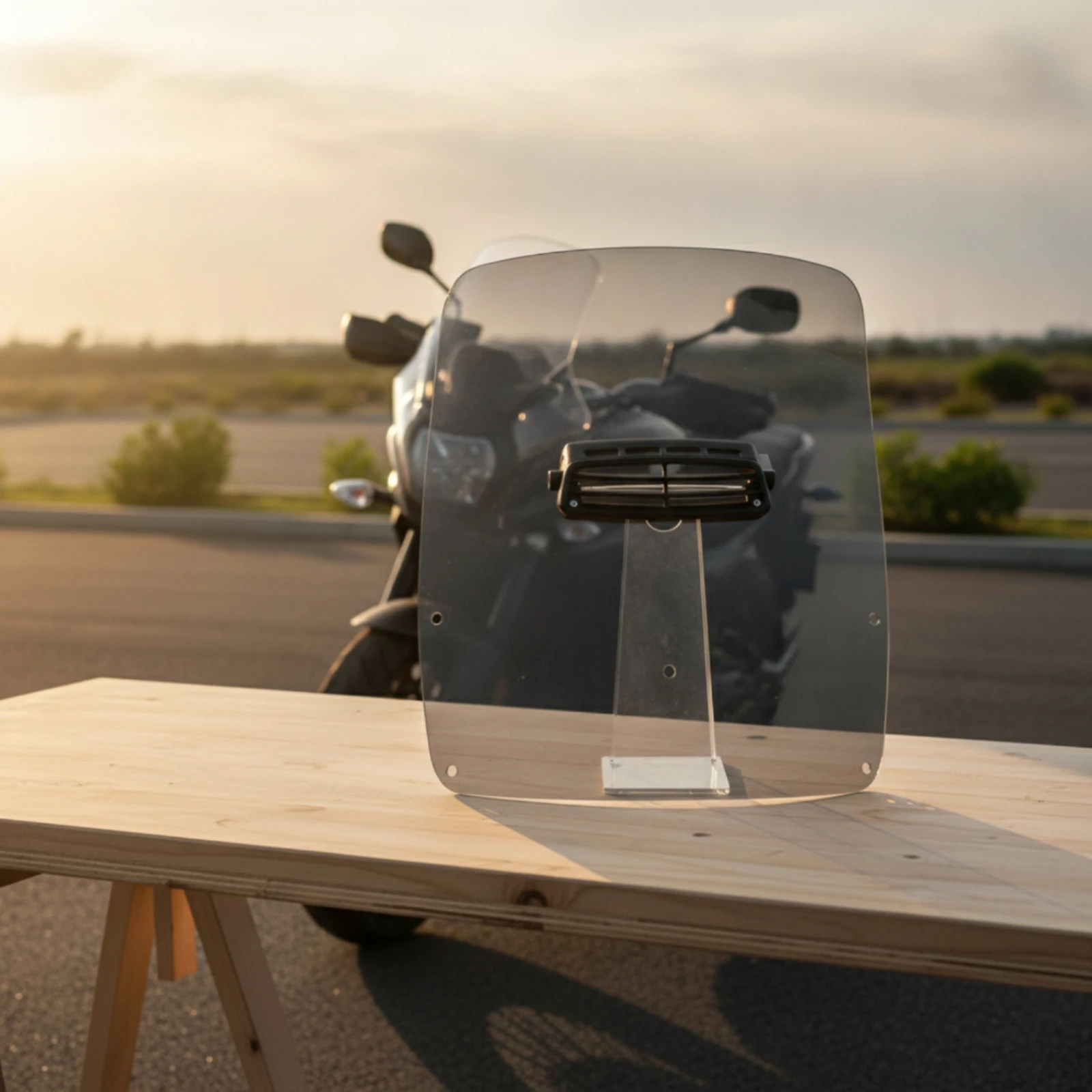 Windshield with Vent 4mm Motorcycle Windshield Motorcycle Wind Deflector Clear Long-Lasting for Riders, Commuting