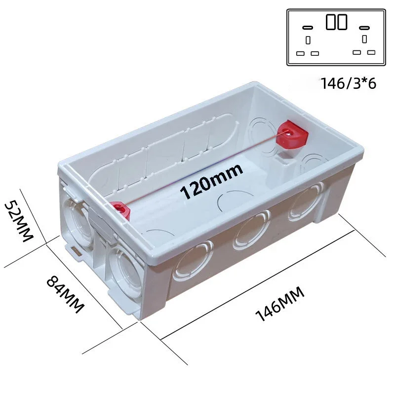 High Quality 146 Type Wall Switch Socket Wire Junction Box Surface Mounted PVC Bottom Wire Cases
