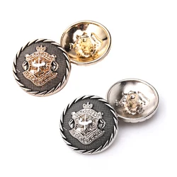 10pcs Retro Crown Metal Buttons For Clothing Sewing Accessories DIY Designer Luxury Sweater Overcoat 15mm Button Craft Supplies