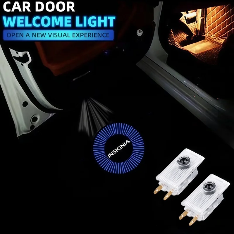 2PCS Car Door Welcome Lights Laser Projector Logo Wireless Sensing for Vauxhall Insignia From 2008-2013 2014 2015 2016 2017 2018