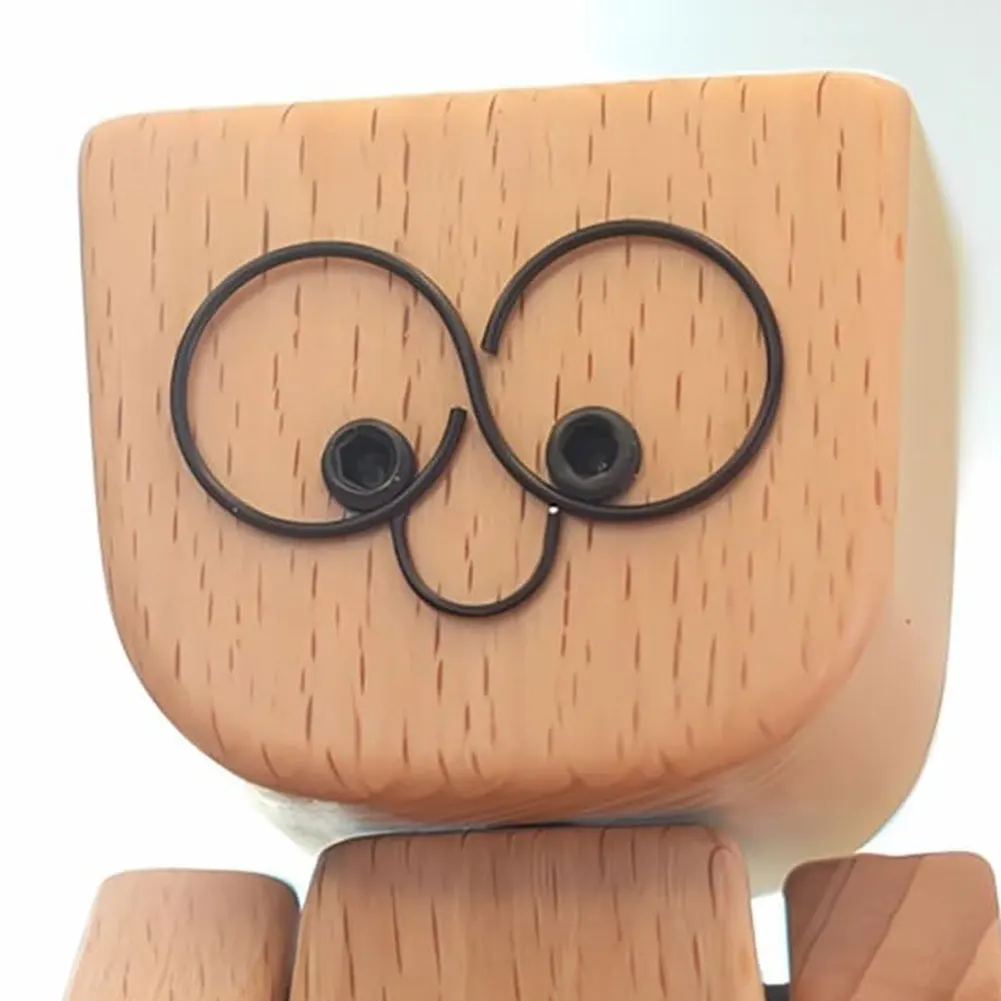 

Качающаяся маленькая деревянная фигурка с пружинной ножкой, крошечный трясущий деревянный человек, износостойкий воздуховыпускной отверстие, ароматические украшения для декора рабочего стола