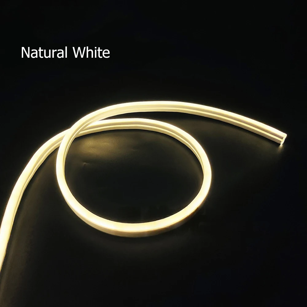 4mm Ultra Dunne LED Neon Strip Licht DC12V 24V Flexibele Siliconen Buis Neon Verlichting Displaykast Keuken Wit 4000K 1m 5m 10m