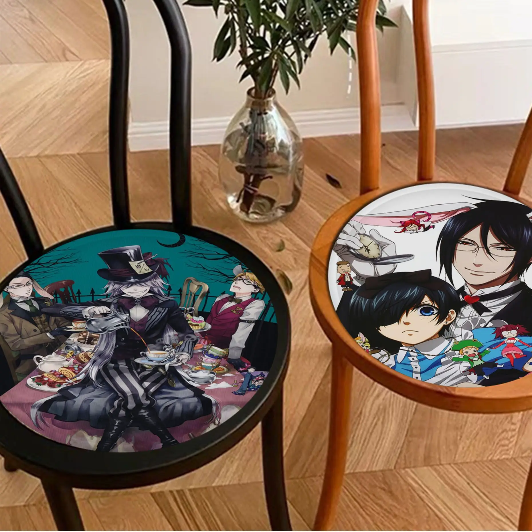 

Black Butler Tie Rope Seat Cushion Office Dining Stool Pad Sponge Sofa Mat Non-Slip Cushions Home Decor