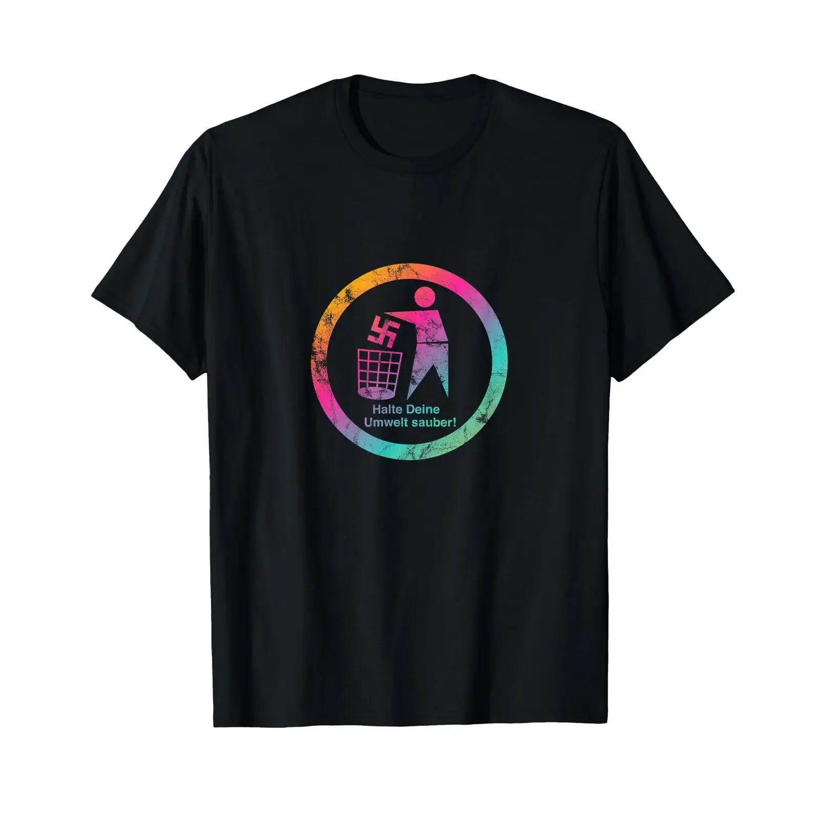 T Shirt with German Text Set Against Right Keep Your Environment Clean black S vintage Washed Breathable Soft Comfortable