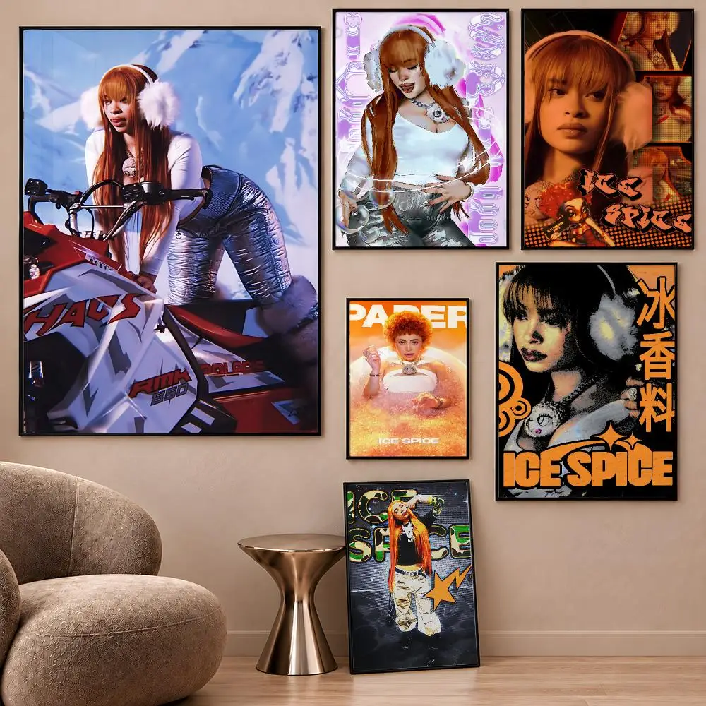 Munch Deli Bronx Rapper Y2K Ice Spice Poster Aesthetic Wall Art Poster HD Waterproof PP Self Adhesive Bedroom Dorm Room Decor