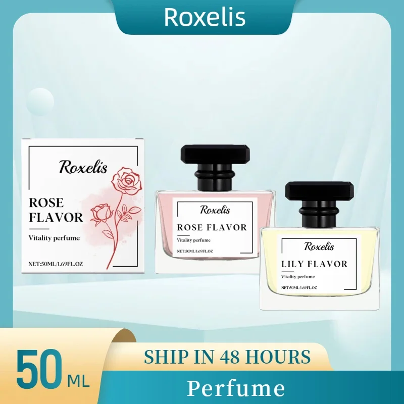 

50ML Elegant Women's Perfume Rose Floral Scent Lasting Fragrance Pheromone Eau De Parfum Body Spray Irresistible Date Perfumes