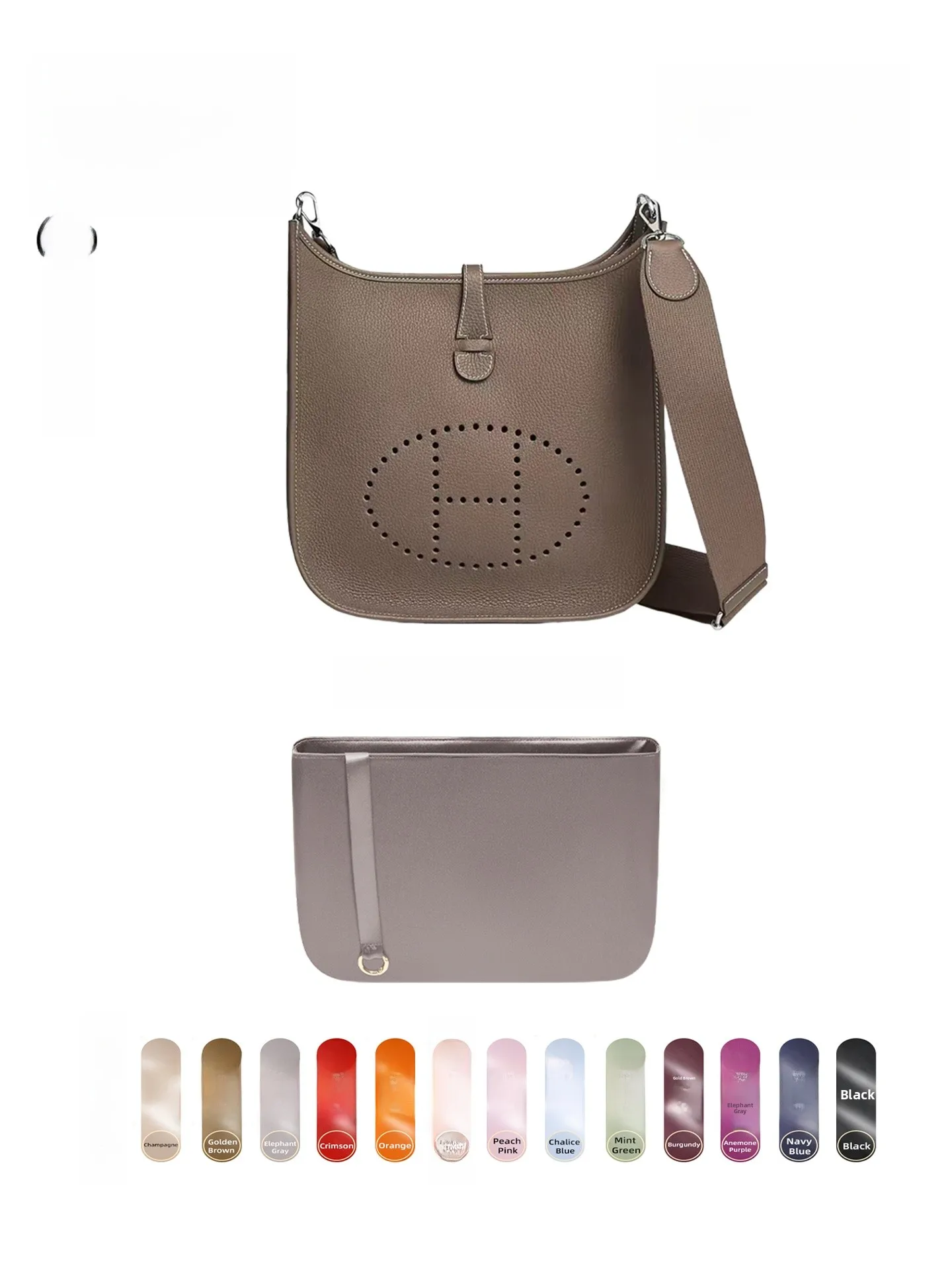 

Acetate Satin Inner Bag Supportive 3D Structure for Hermès Evelyn 6 Bag Universal Simple Sle Home Storage Organizer