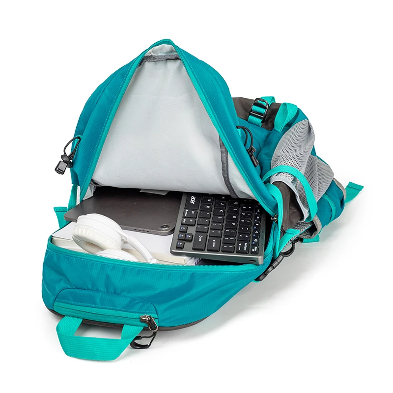 حقيبة ظهر من النايلون للمشي لمسافات طويلة في الهواء الطلق حقيبة تسلق الجبال للرجال والنساء حقيبة ظهر رياضية للرحلات خفيفة للسفر والتخييم