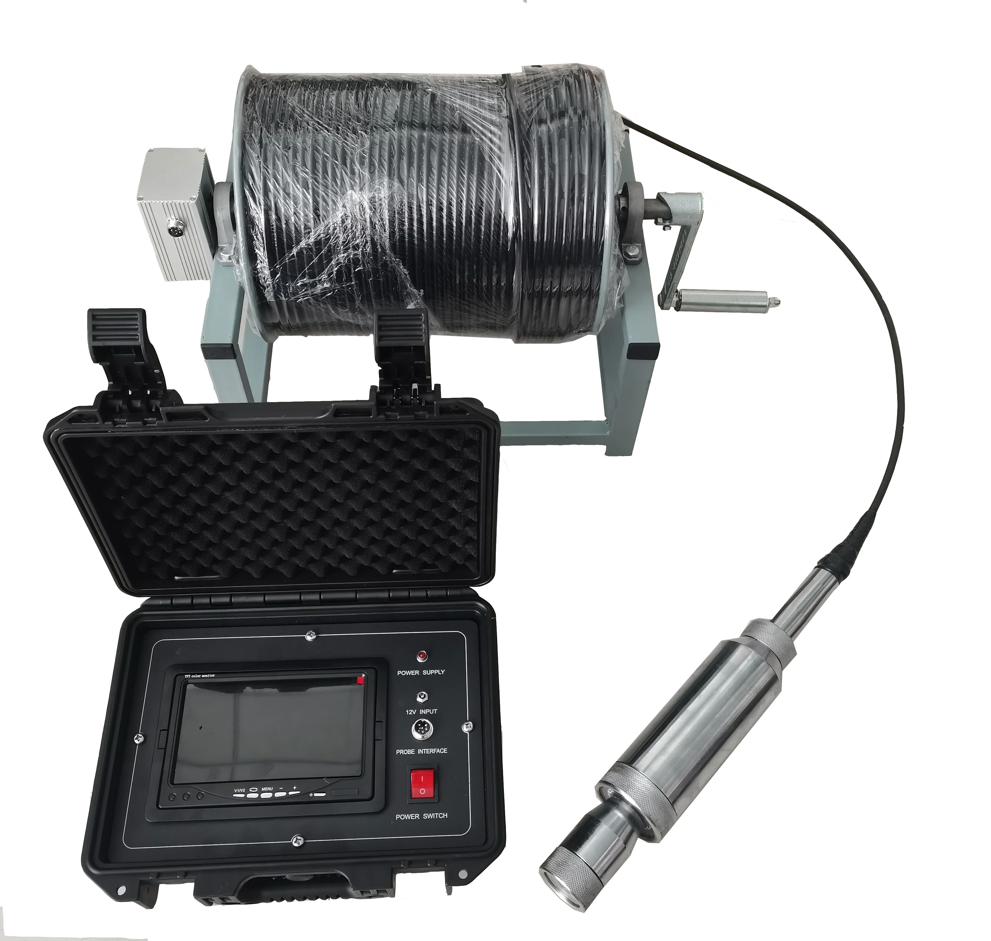 300m New 73mm Simple Model Panoramic Hand Crank Underwater Borehole Camera