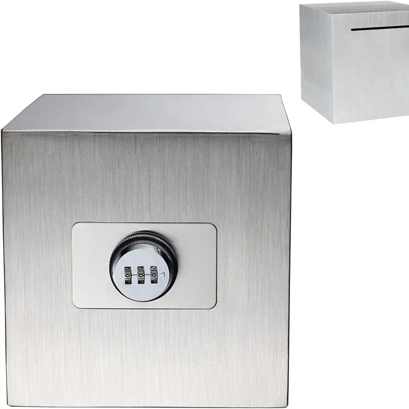 Imagem -02 - Password Lock Stainless Steel Piggy Bank Reutilizáveis Password Bank Adulto Money Storage Tank Economizar Dinheiro para Casamentos e Educação