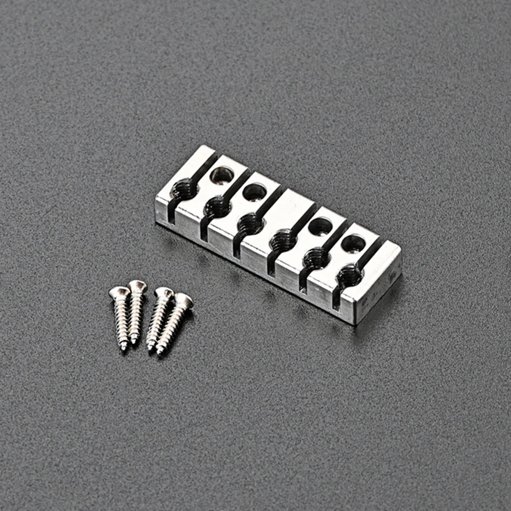 

6 String Locking Nut for Headless Guitar Durable Zinc Alloy Silver Color Bass Parts Accessories Guitar Supplies String Lock