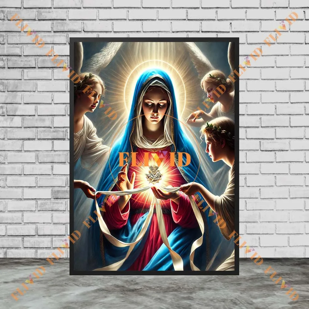 الدين مريم العذراء المسيحية يسوع ملصق جدار صور لغرفة الكنيسة ديكور جدار الفن قماش اللوحة غير المؤطرة