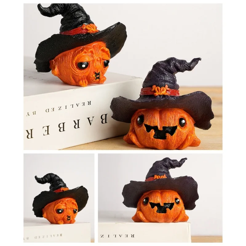 

2 шт., Хэллоуин, призрак, ведьма, тыква, смола, креативный маленький декоративный предмет, микропейзаж, настольное атмосферное украшение