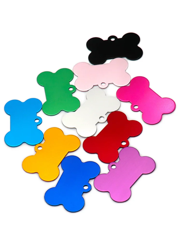 Wholesale 20 pcs Dog ID Tag Pet Bone Tags Nameplate Personalized Dog Puppy Tags Customized Dog Pet Name Phone Address No. Tag