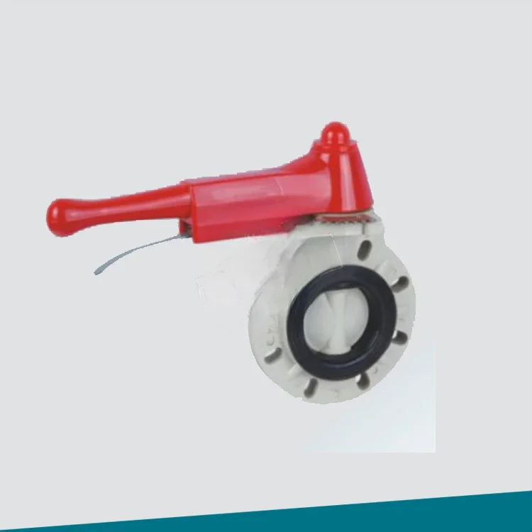 البلاستيك رقاقة فراشة صمام مقبض دودة والعتاد عملية UPVC ، CPVC ، D371X-6V DN400 إلى DN500